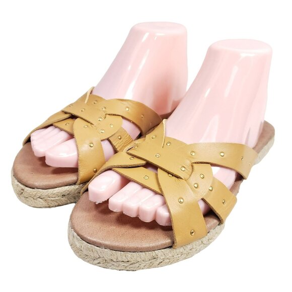 Picon Slide Sandals Women's Size 7.5 Gold Leather - Picture 1 of 8
